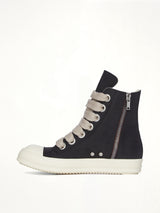 Jumbolace Sneaks in Black/Milk/Milk Top View | RICK OWENS DRKSHDW