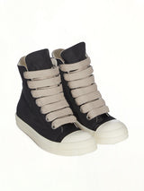 Jumbolace Sneaks in Black/Milk/Milk Front View | RICK OWENS DRKSHDW