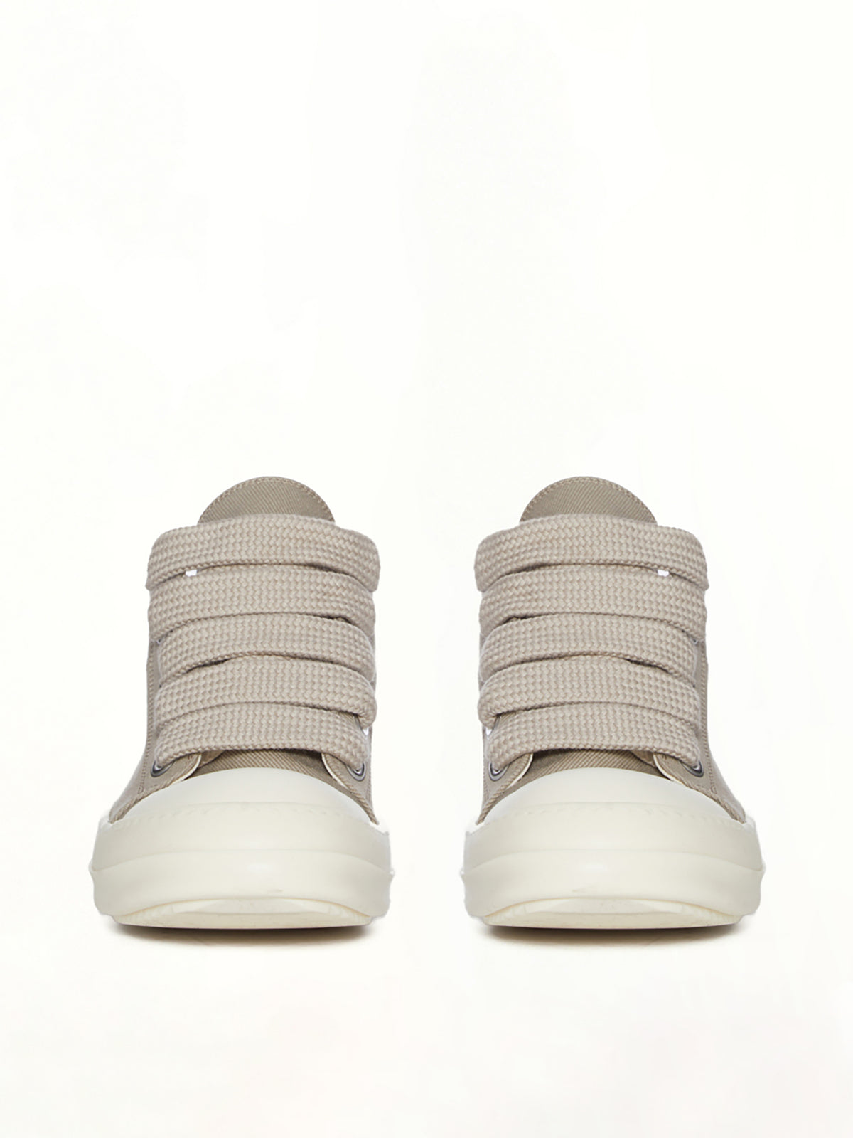 Jumbolace Low Sneaks in Dirty Pearl/Milk/Milk Top View | RICK OWENS DRKSHDW