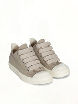 Jumbolace Low Sneaks in Dirty Pearl/Milk/Milk Front View | RICK OWENS DRKSHDW