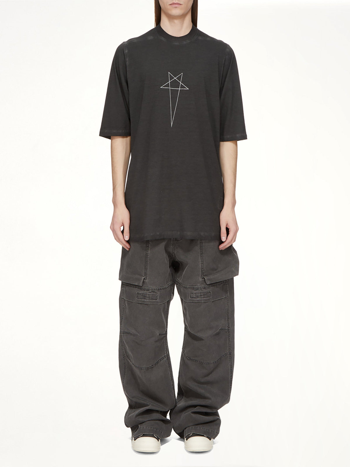 Pentagram Jumbo SS T-Shirt in Faded Black/Silver