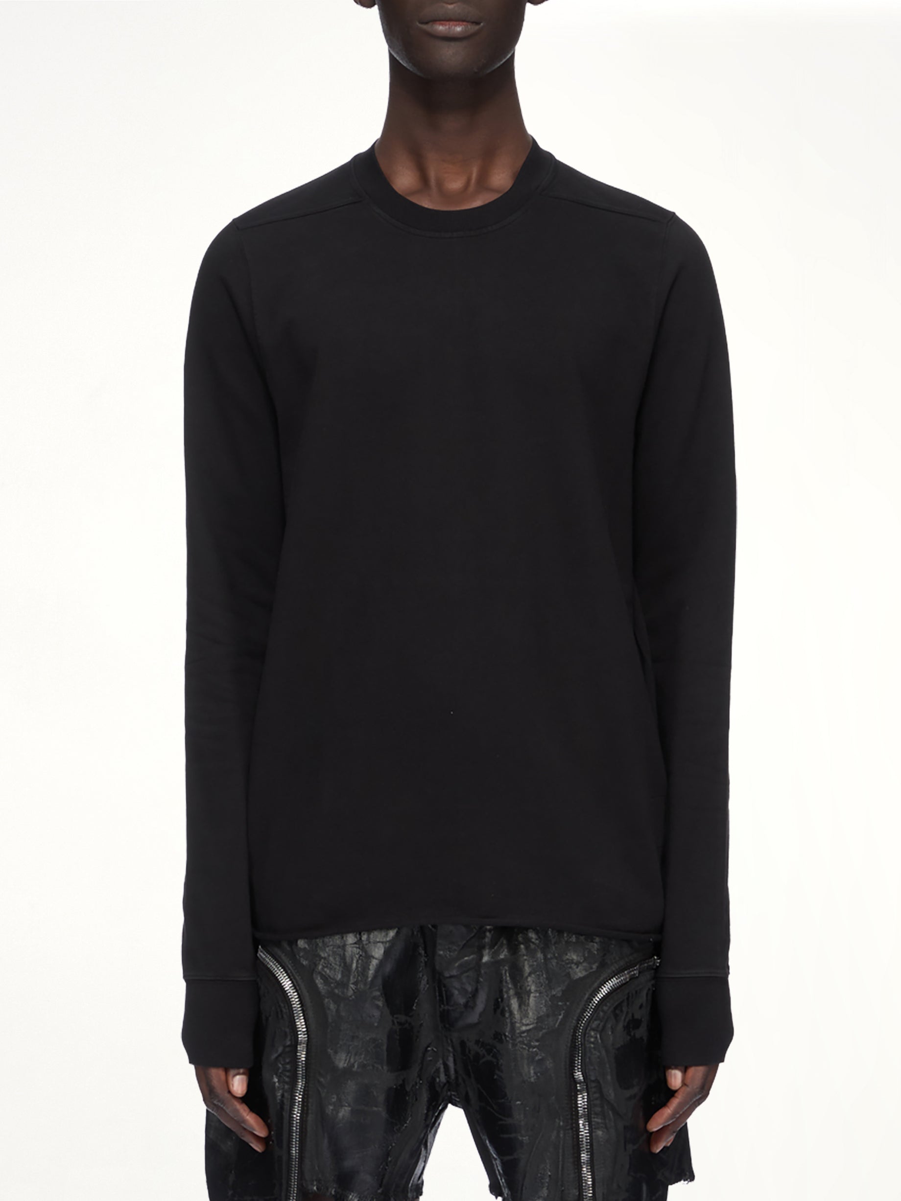Heavy Jersey Crewneck Sweatshirt in Black