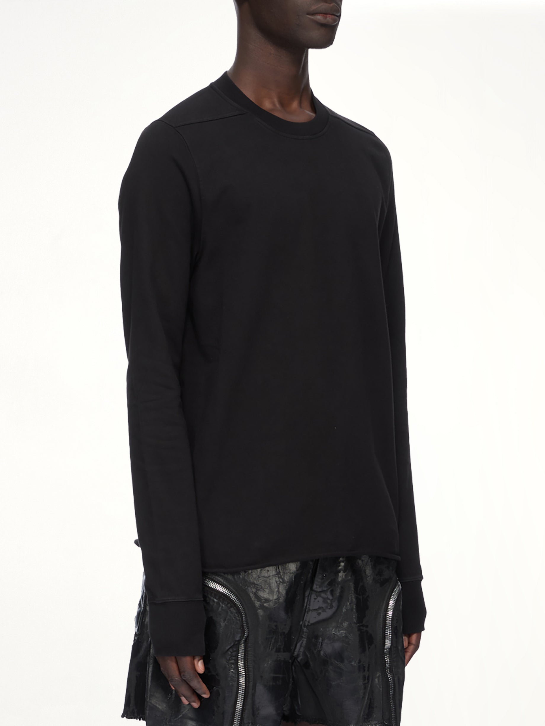 Heavy Jersey Crewneck Sweatshirt in Black