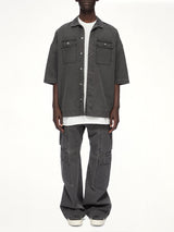 Cotton Canvas Double Cargo Jeans in Gravel