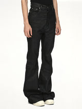 Stretch Denim Bolan Bootcut in Black Wax