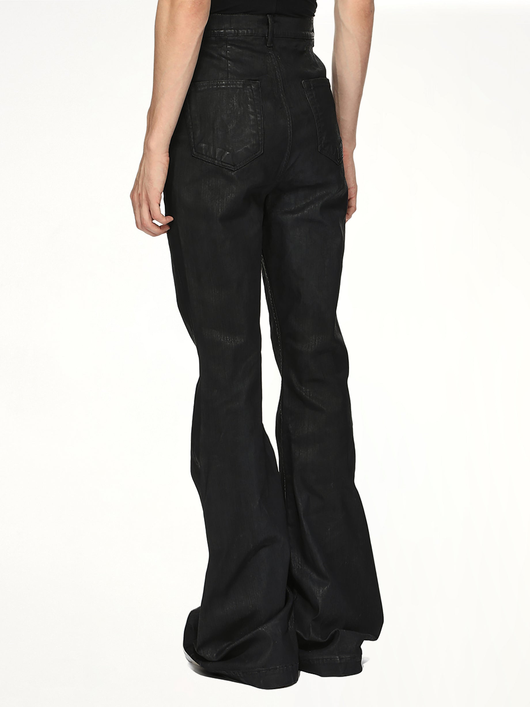 Stretch Denim Bolan Bootcut in Black Wax