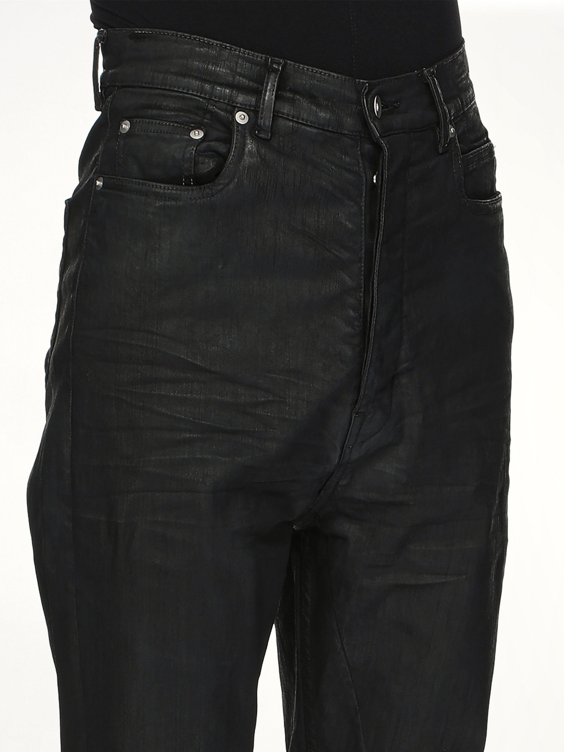 Stretch Denim Bolan Bootcut in Black Wax