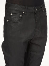 Stretch Denim Detroit Cut Jeans in Black Wax