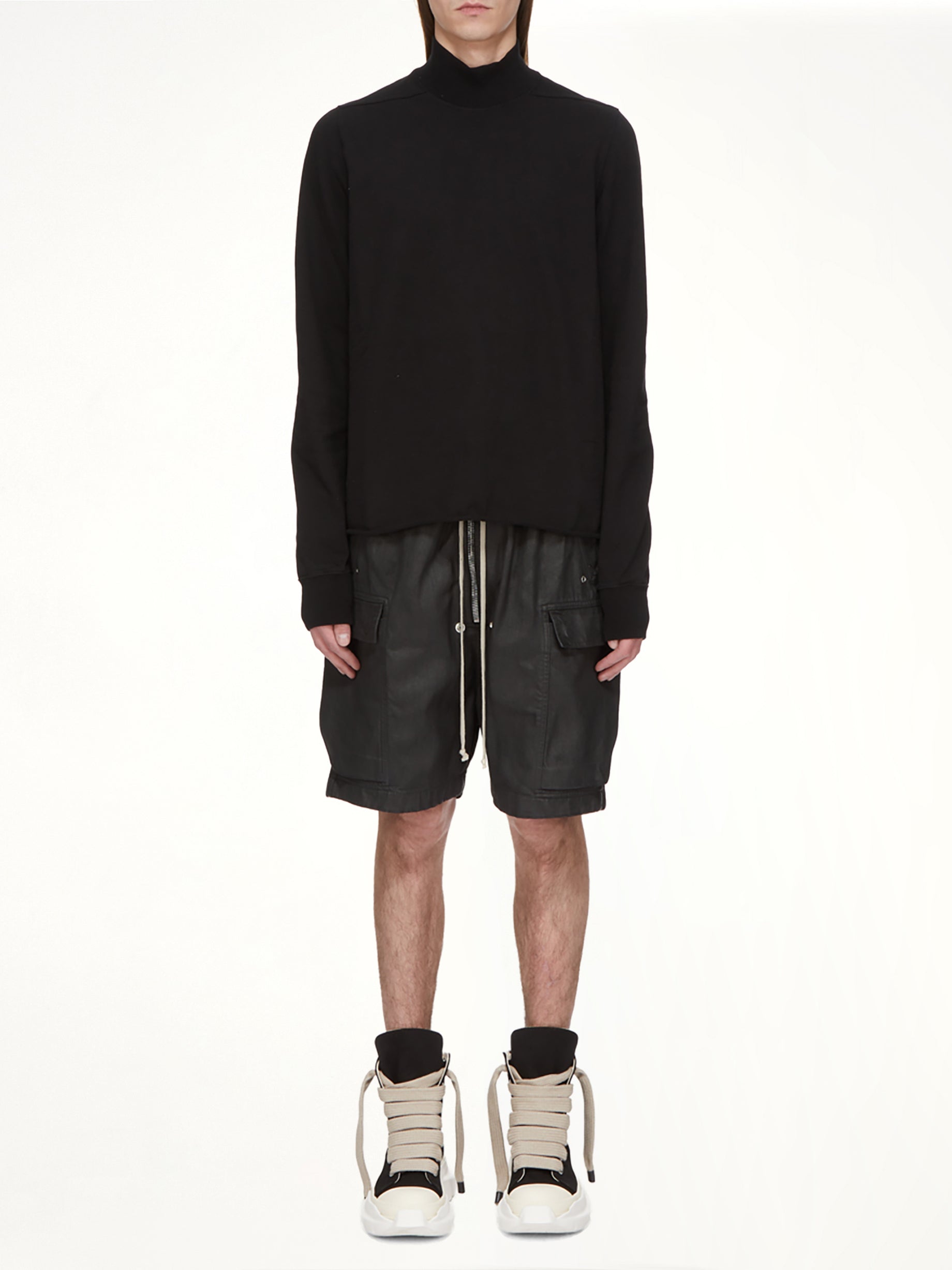 Megacrust Denim Cargobela Shorts in Black Wax