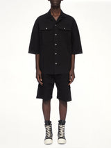 Cotton Twill Pusher Shorts in Black