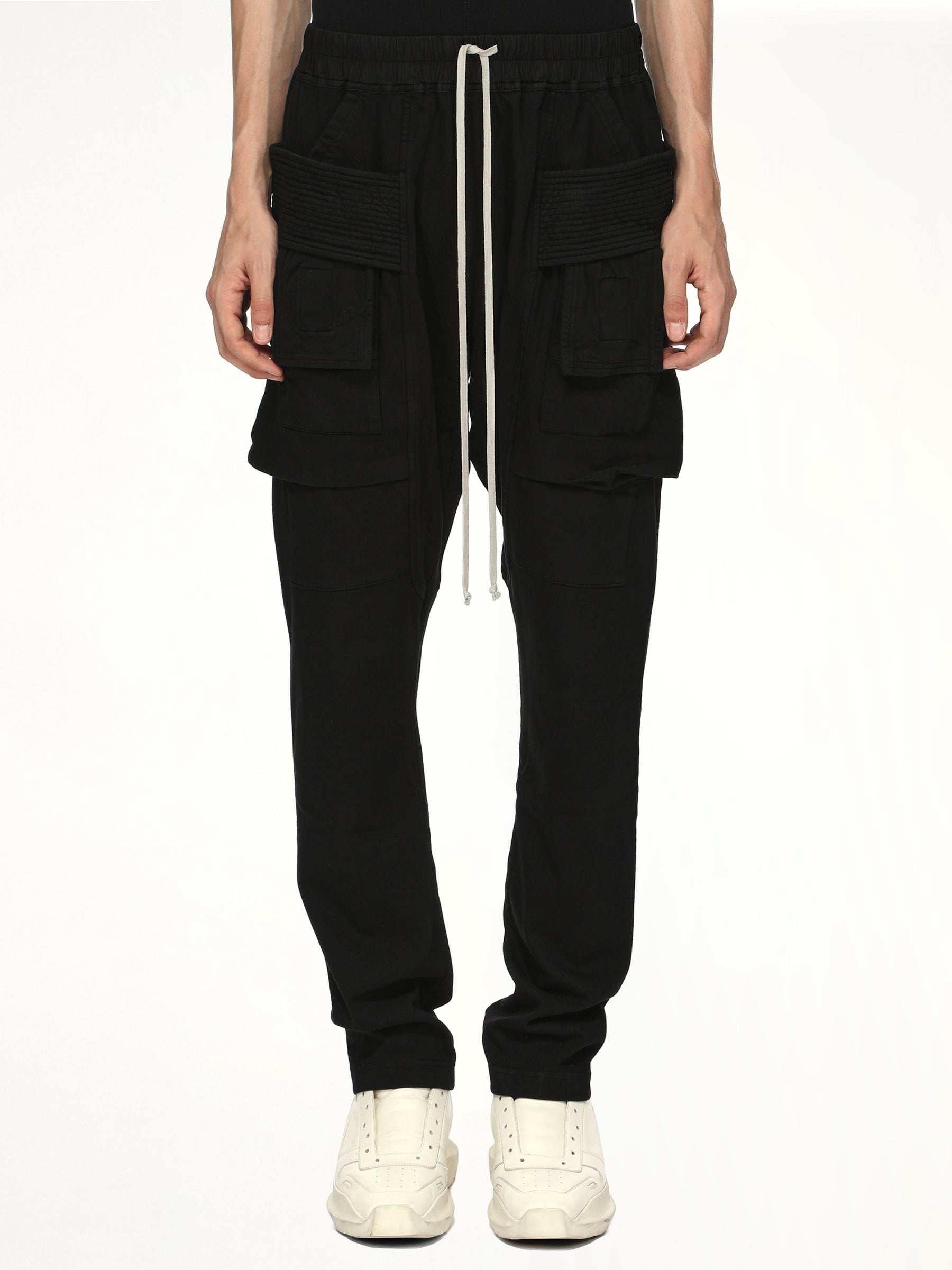 Heavy Jersey Creatch Cargo Drawstring in Black