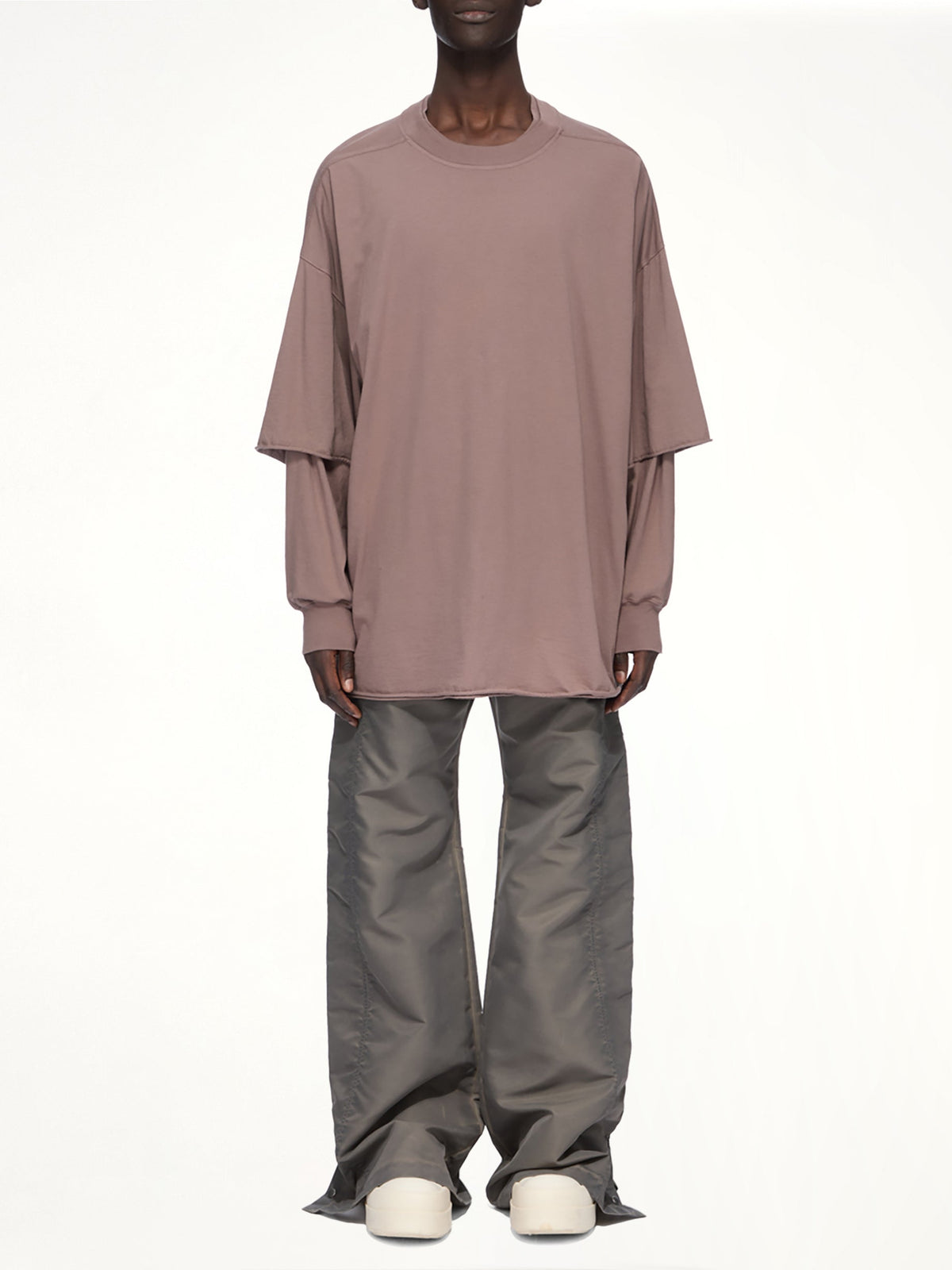 Nylon Wide Pusher Pants in Dark Dust