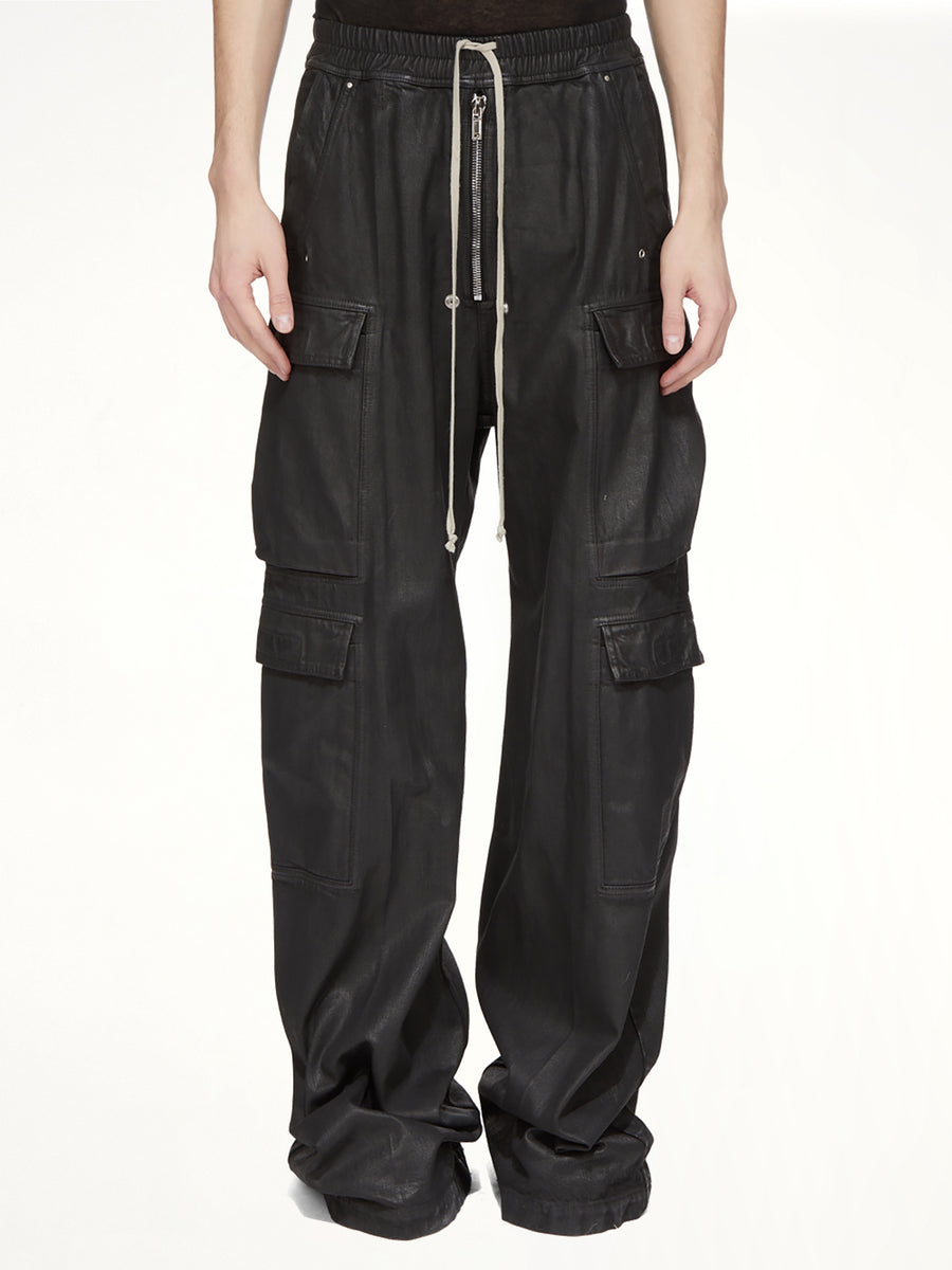 13oz Denim Double Cargo Jumbo Belas in Black Wax