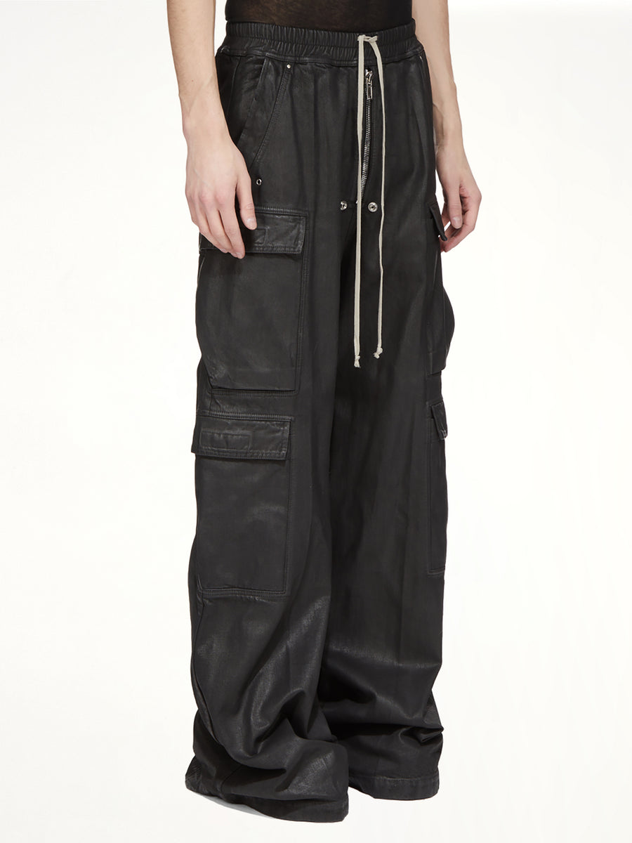 13oz Denim Double Cargo Jumbo Belas in Black Wax