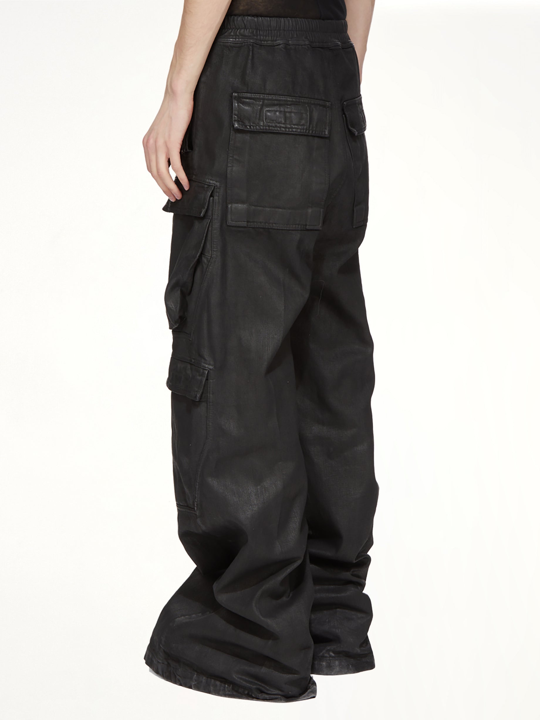 13oz Denim Double Cargo Jumbo Belas in Black Wax