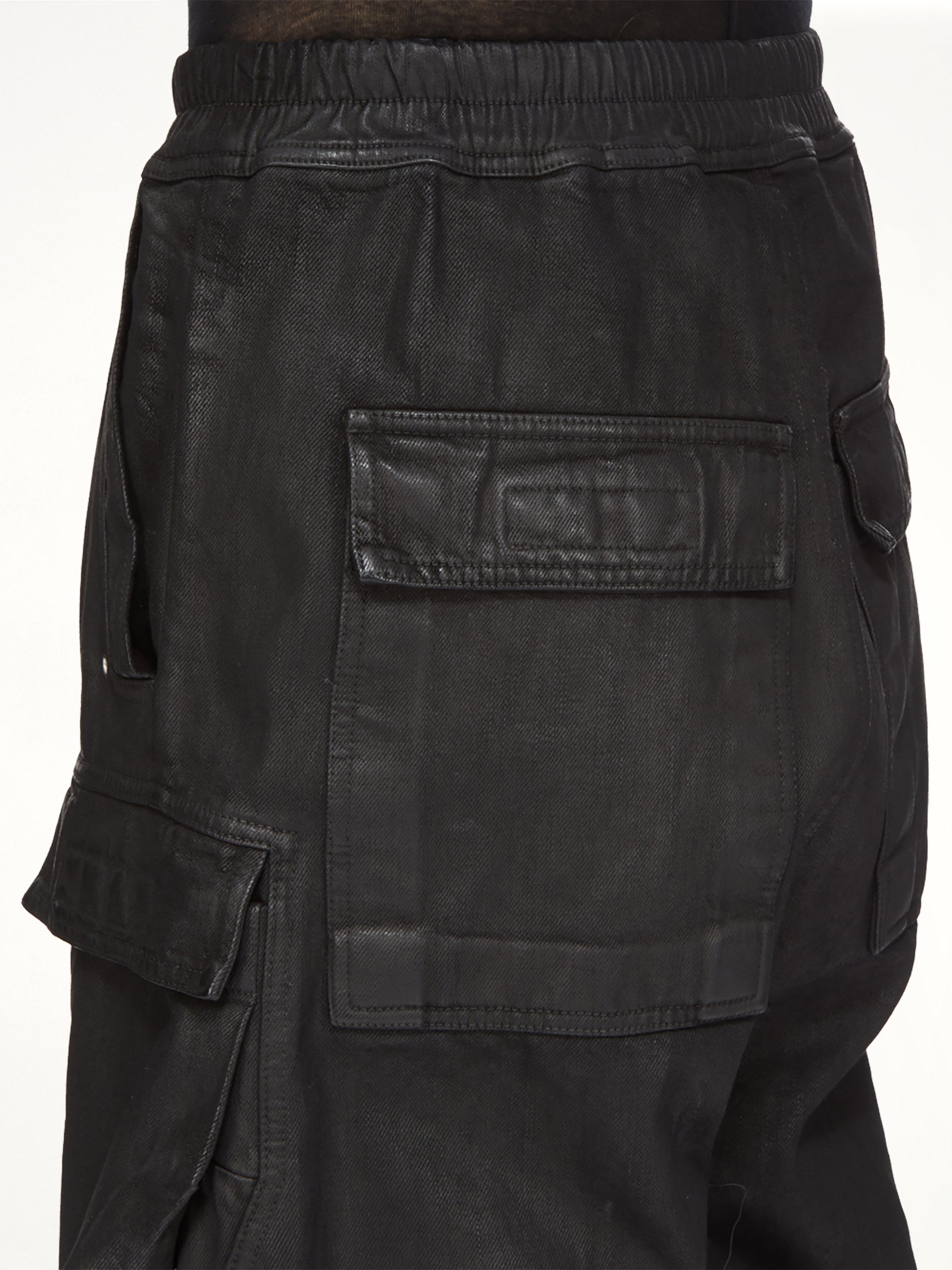 13oz Denim Double Cargo Jumbo Belas in Black Wax