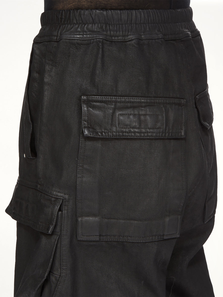 13oz Denim Double Cargo Jumbo Belas in Black Wax