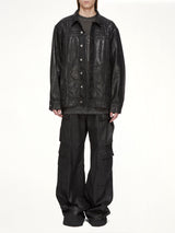 13oz Denim Double Cargo Jumbo Belas in Black Wax