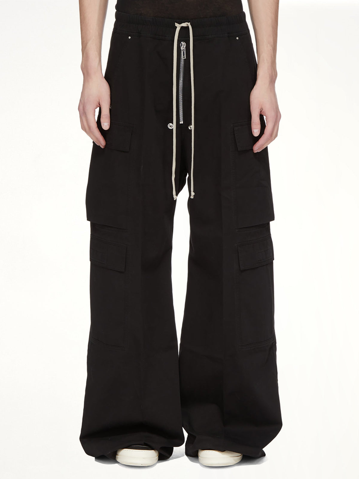 Cotton Twill Double Cargo Jumbo Belas in Black