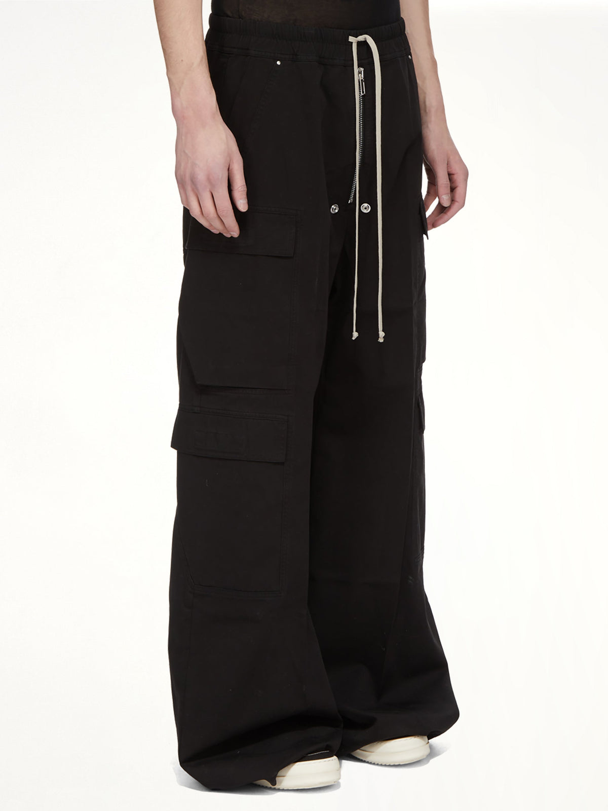Cotton Twill Double Cargo Jumbo Belas in Black