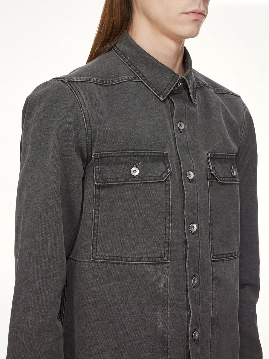 Cotton Canvas Outershirt in Gravel