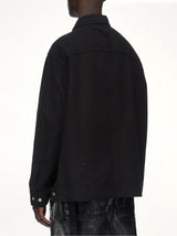 Cotton Canvas Jumbo Worker Denim Jacket in Black
