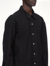 Cotton Canvas Jumbo Worker Denim Jacket in Black