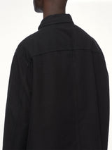 Cotton Canvas Jumbo Worker Denim Jacket in Black