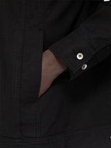 Cotton Canvas Jumbo Worker Denim Jacket in Black