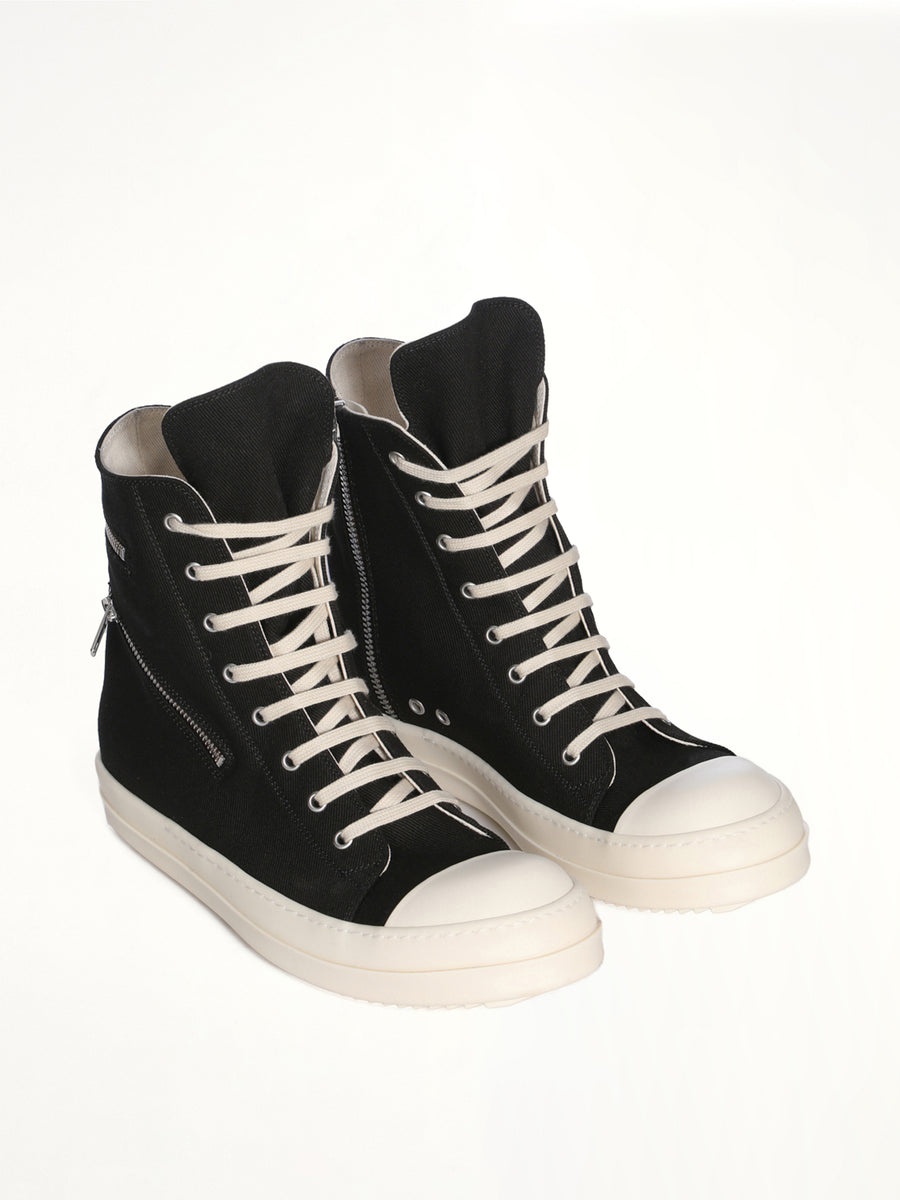 Overdyed Denim Cargo Sneaks in Black