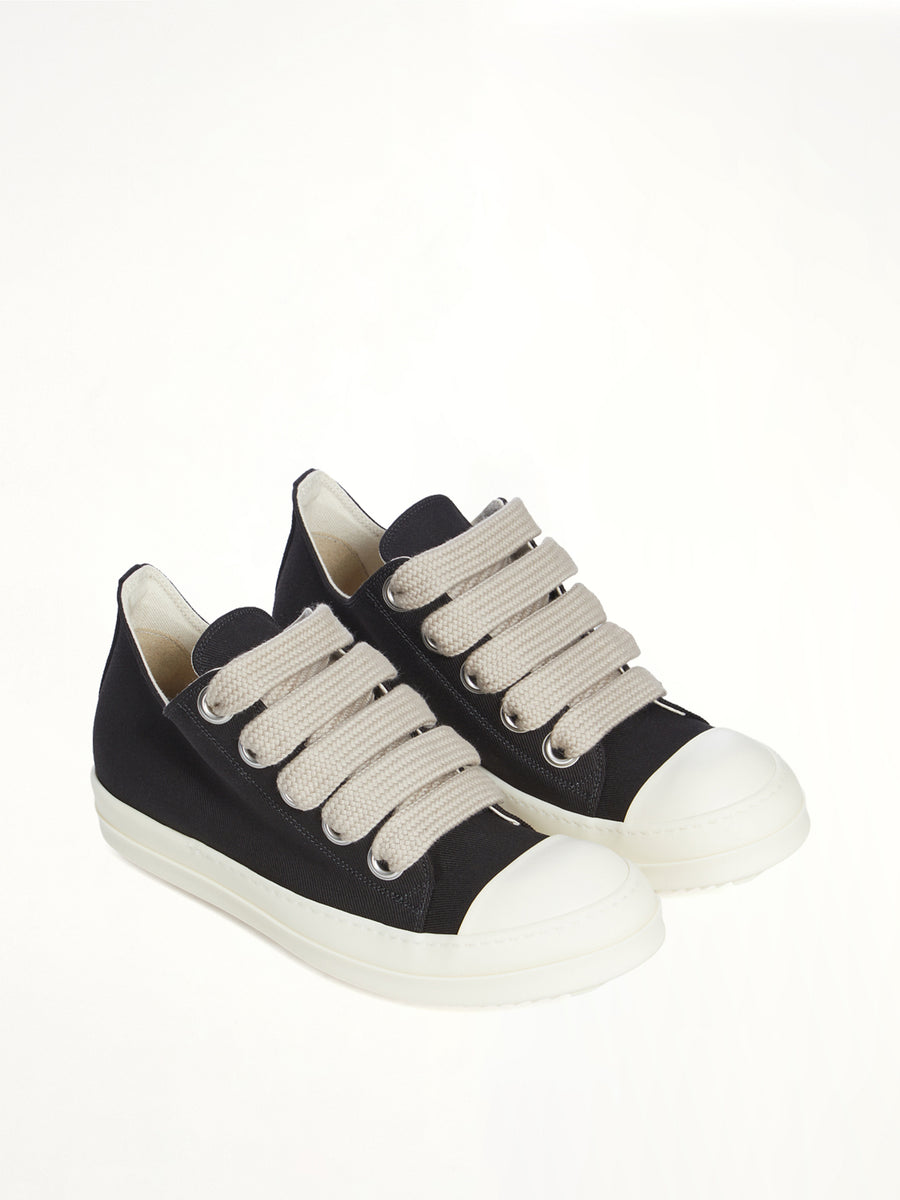 13oz Overdyed Denim Jumbolace Low Sneaks in Black