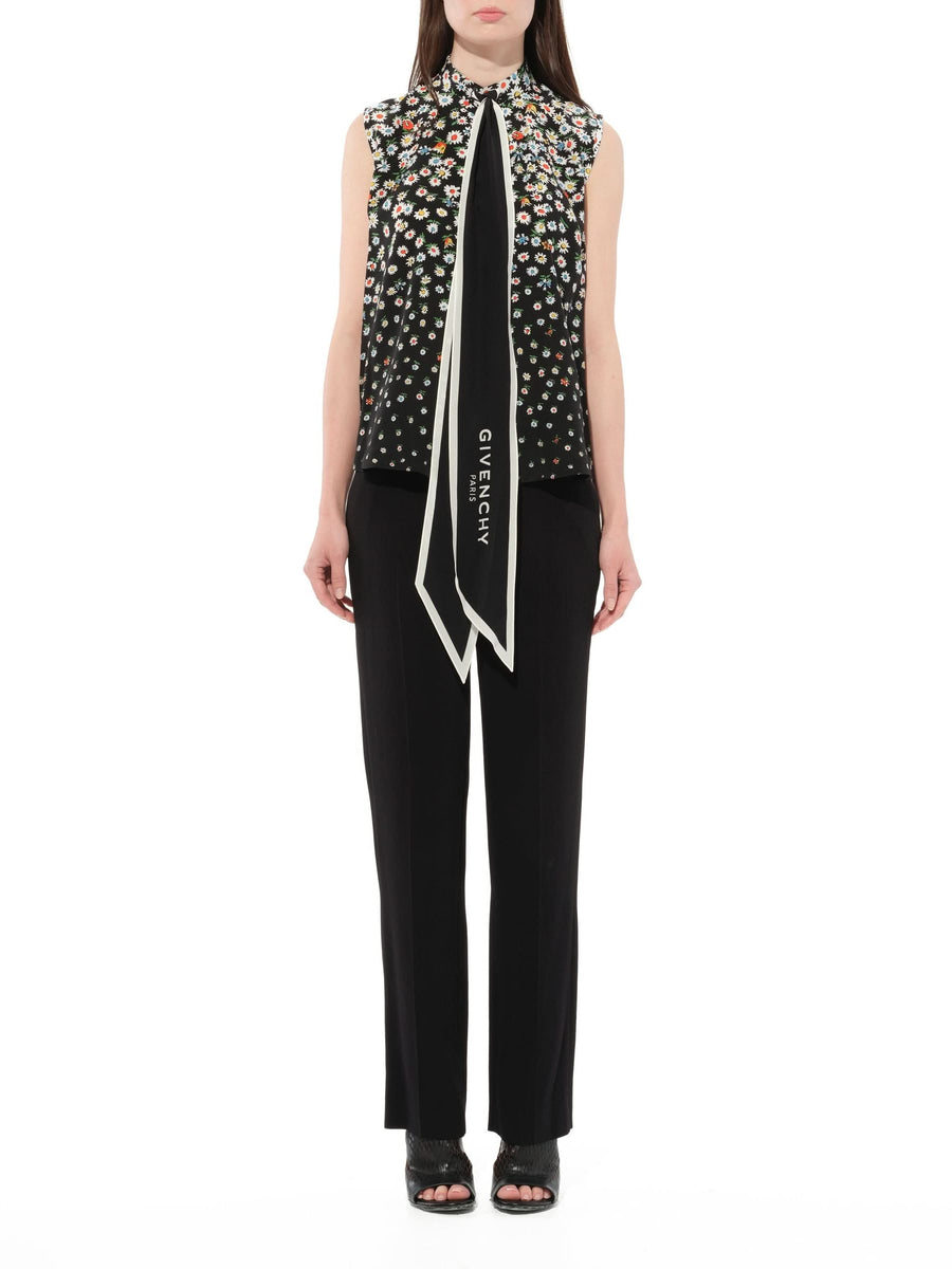 Daisies Sleeveless Shirts in Black