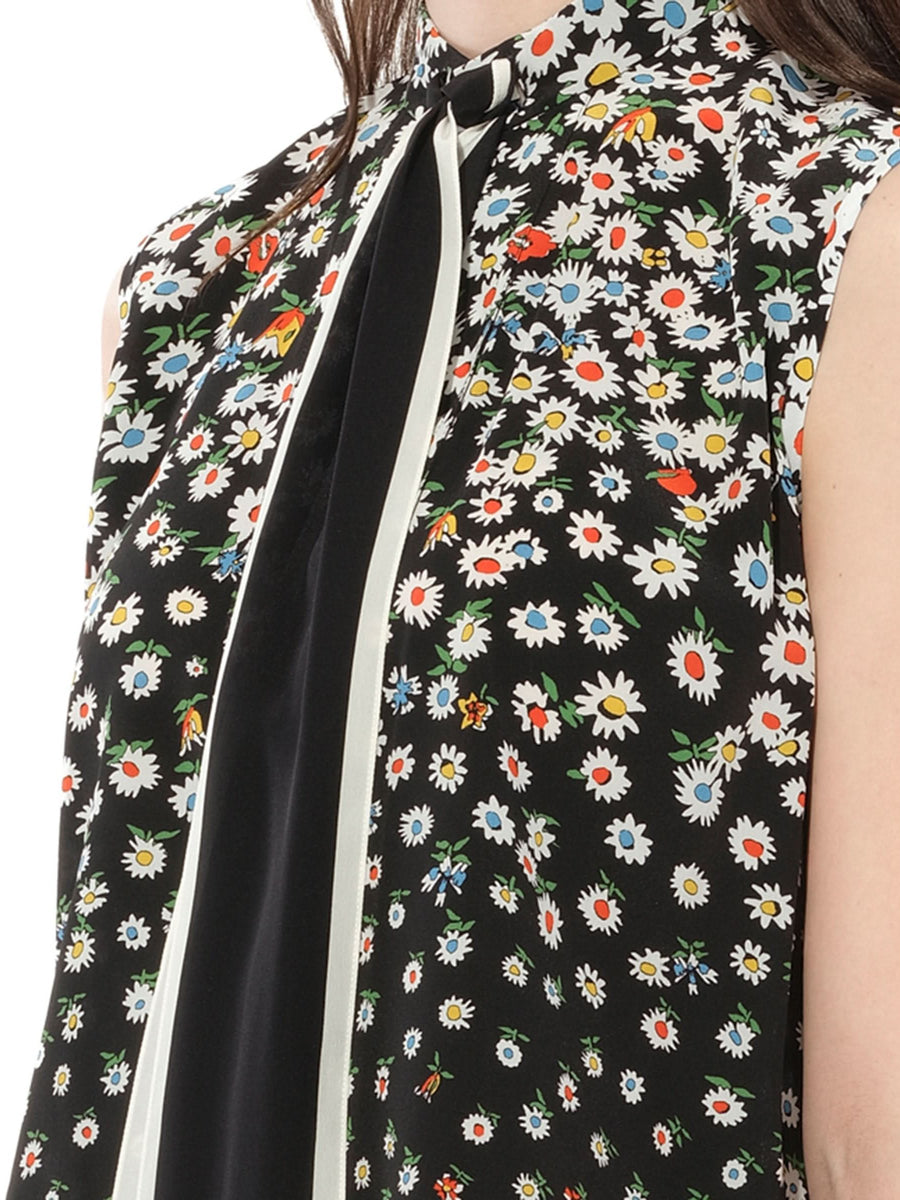 Daisies Sleeveless Shirts in Black