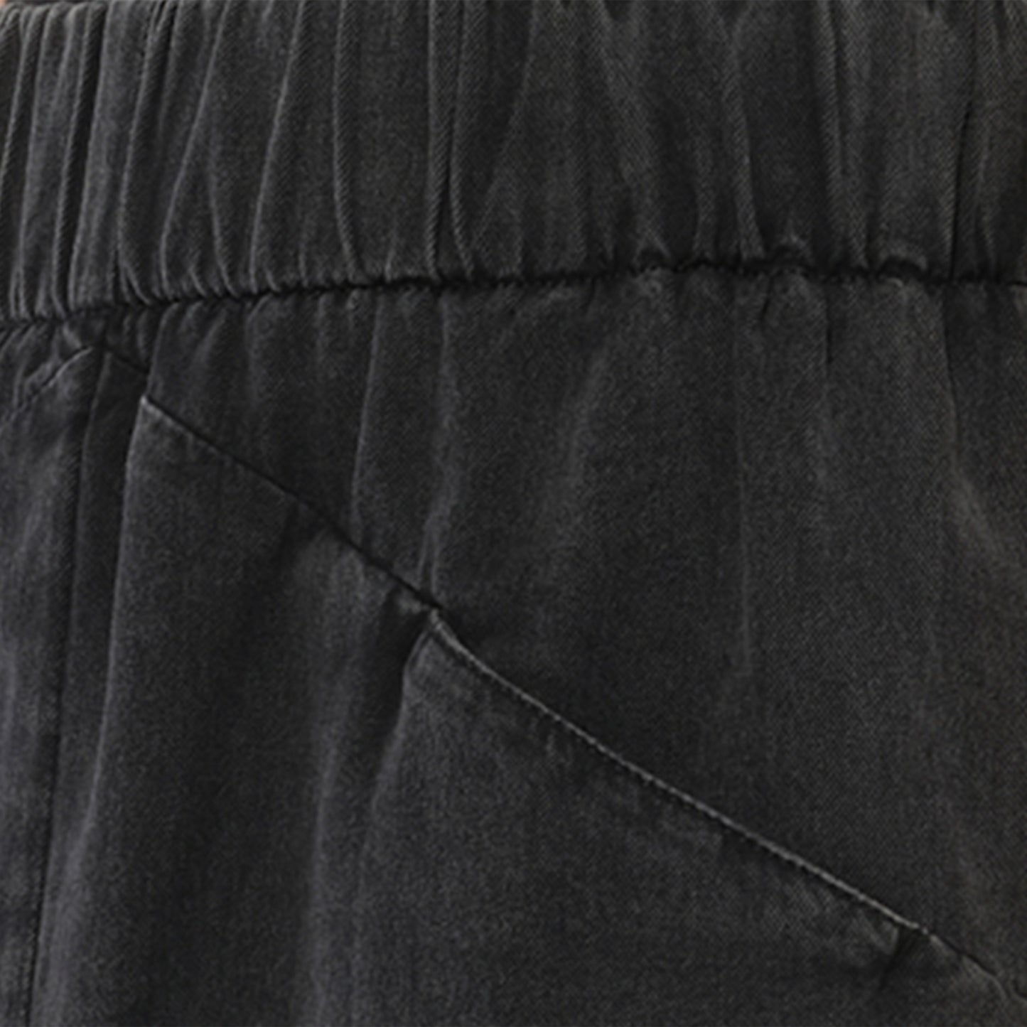 Denim Long Skirt in Black