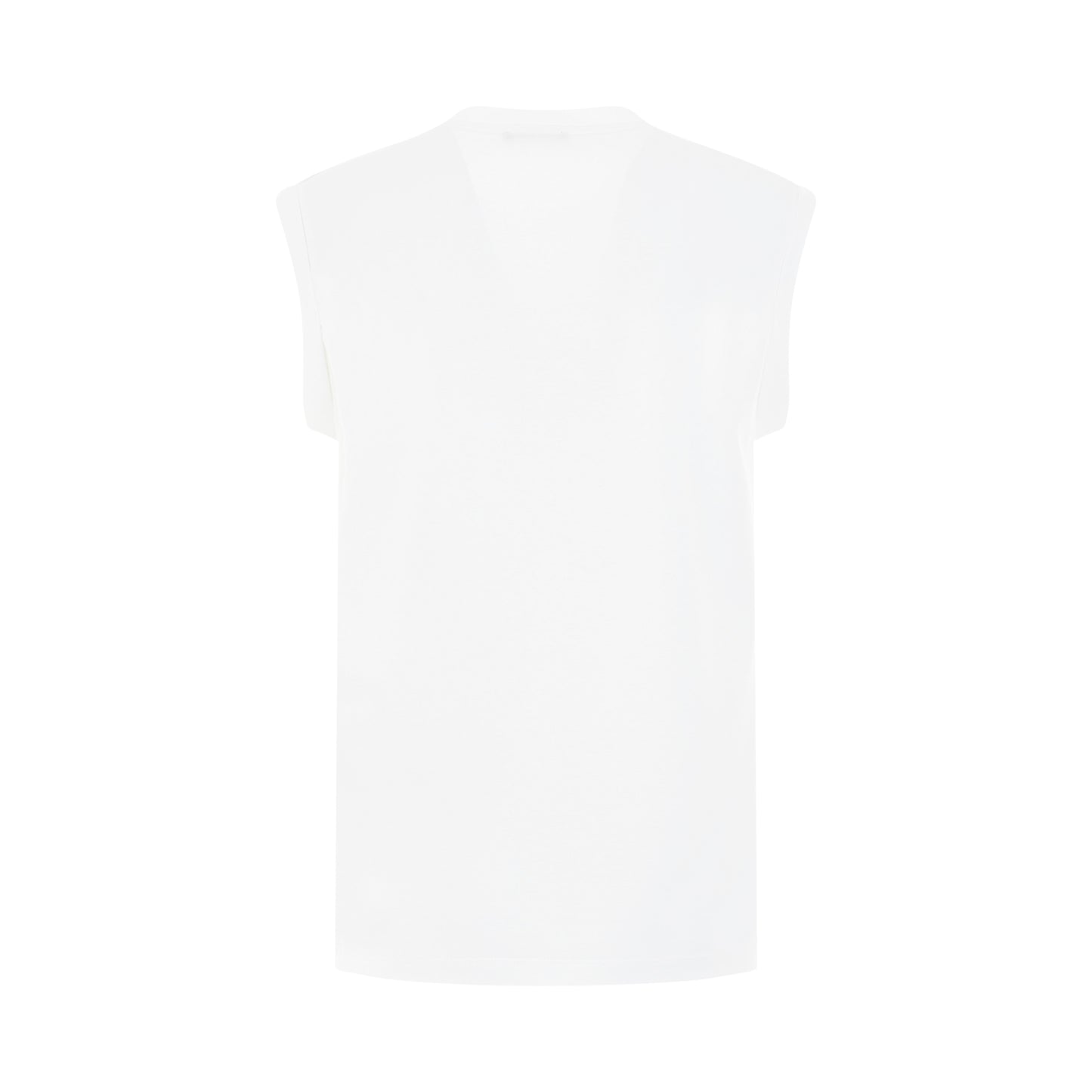 3 Buttons Logo Tank Top in White