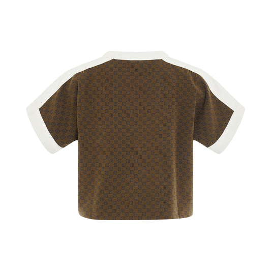 Monogram Cropped T-Shirt in Brown