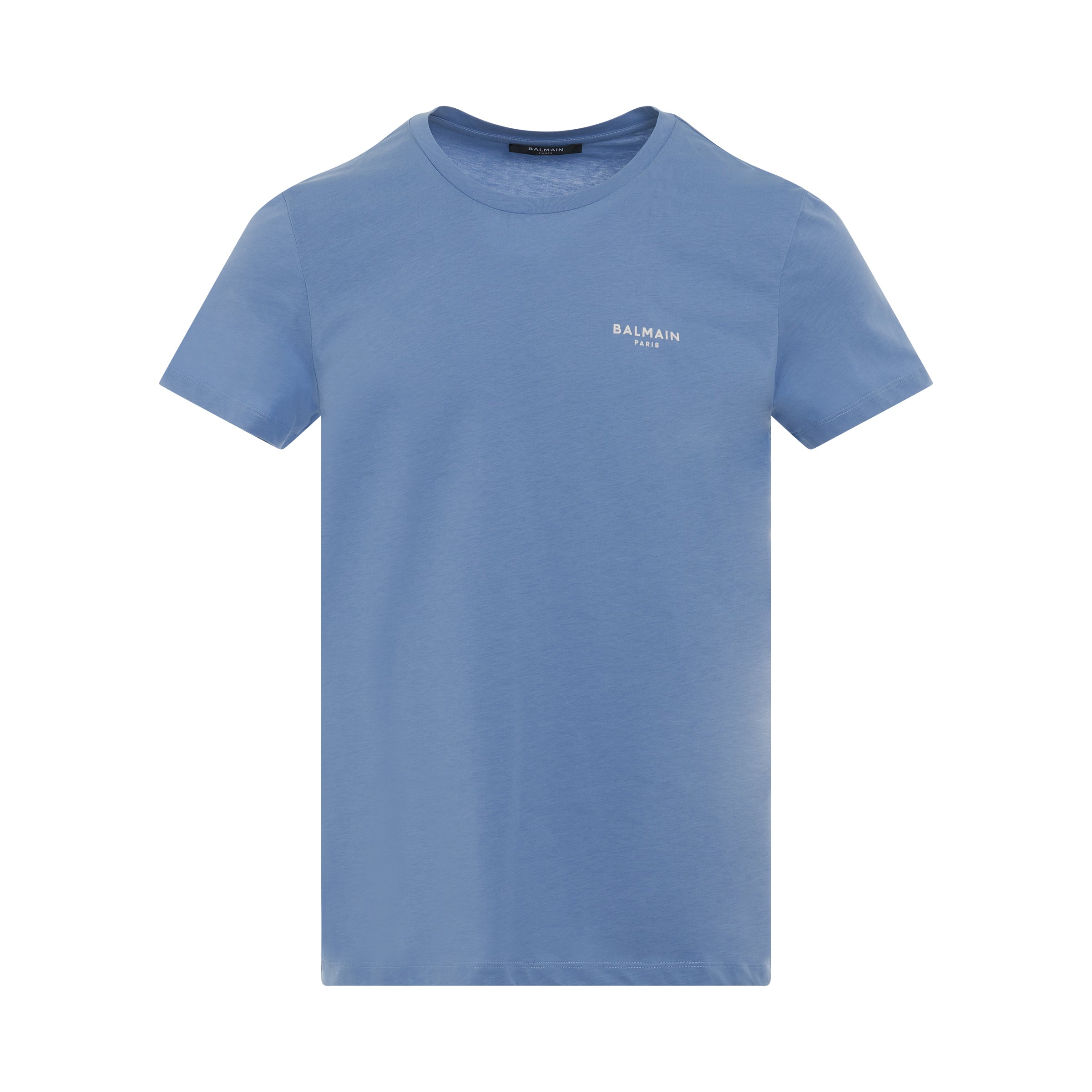 Flock Classic Fit T-Shirt in Light Blue/Natural