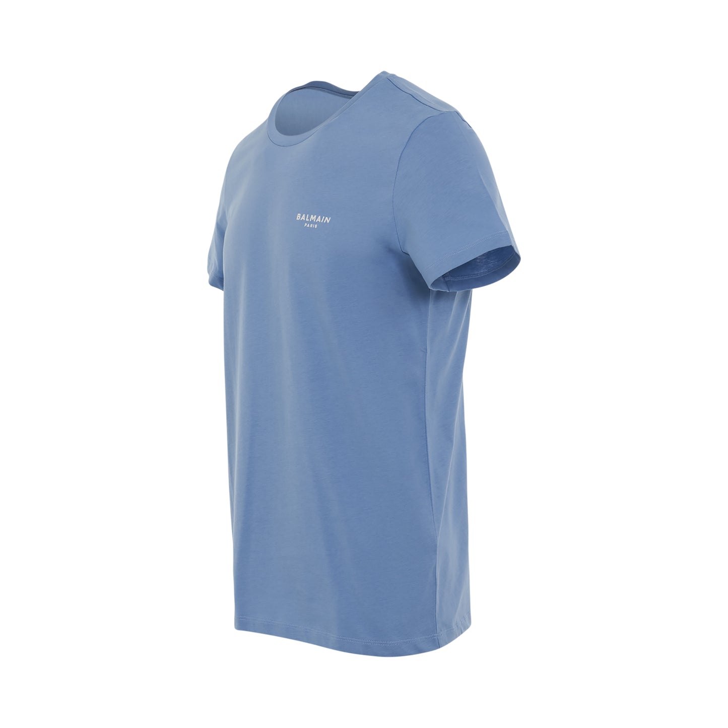 Flock Classic Fit T-Shirt in Light Blue/Natural