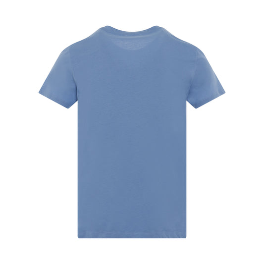 Flock Classic Fit T-Shirt in Light Blue/Natural