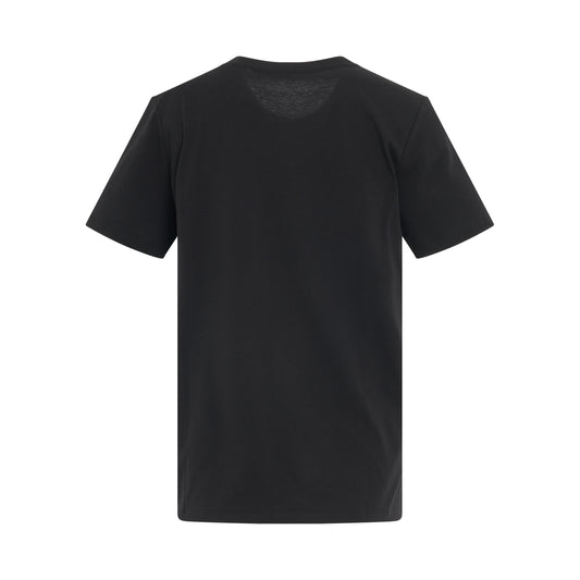 3 Button Logo Print T-Shirt in Black/White