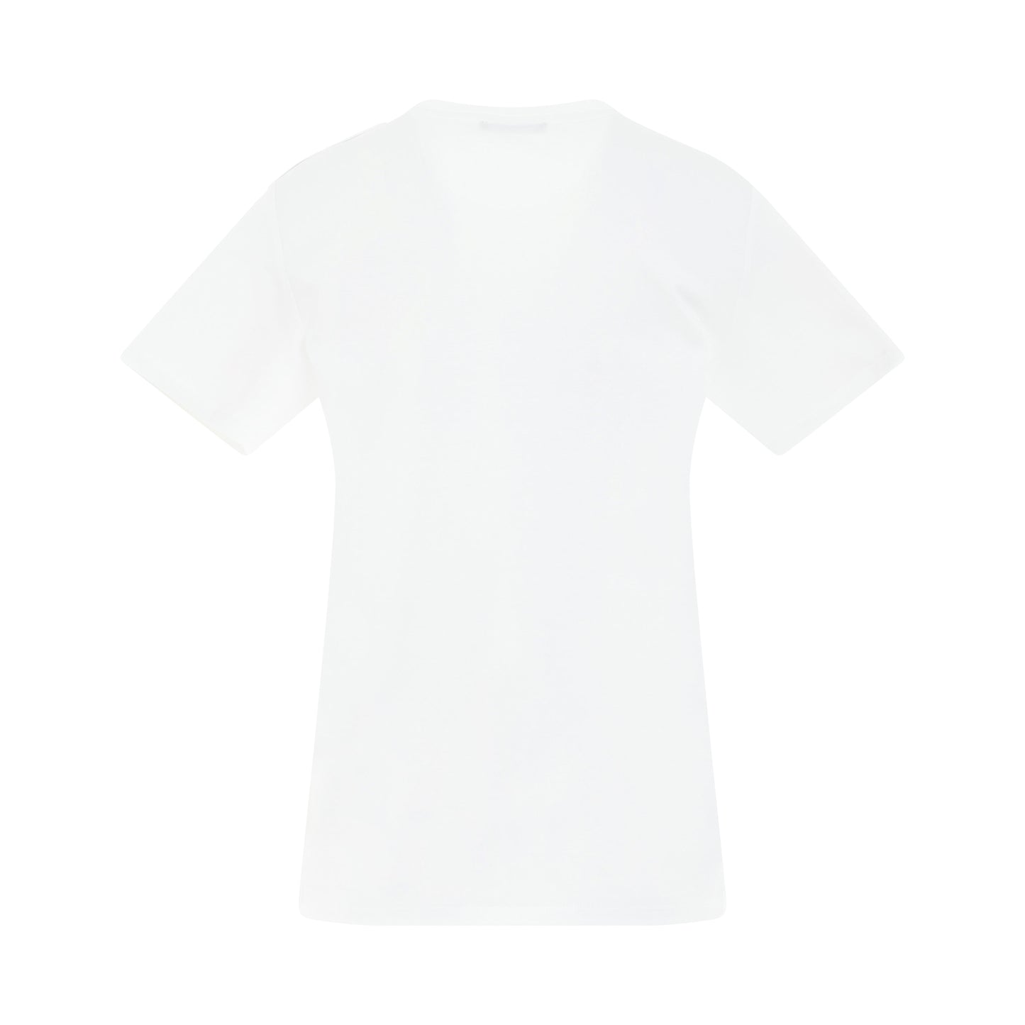 3 Buttons Flock Logo T-Shirt in White