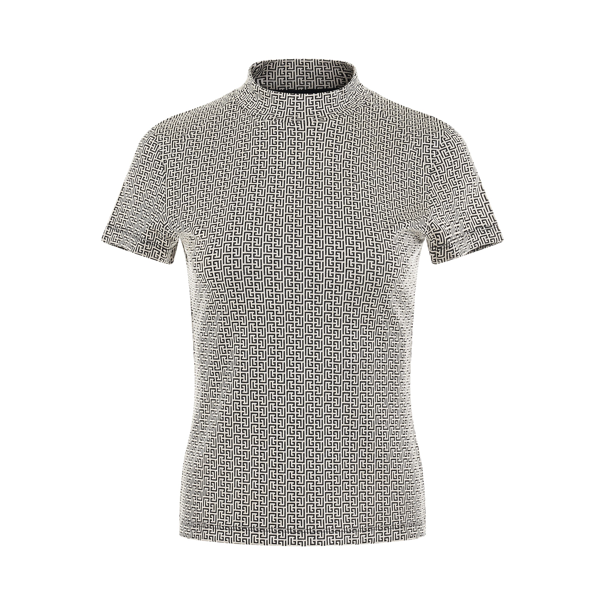 Monogram Jacquard T-Shirt in Ivory/Black