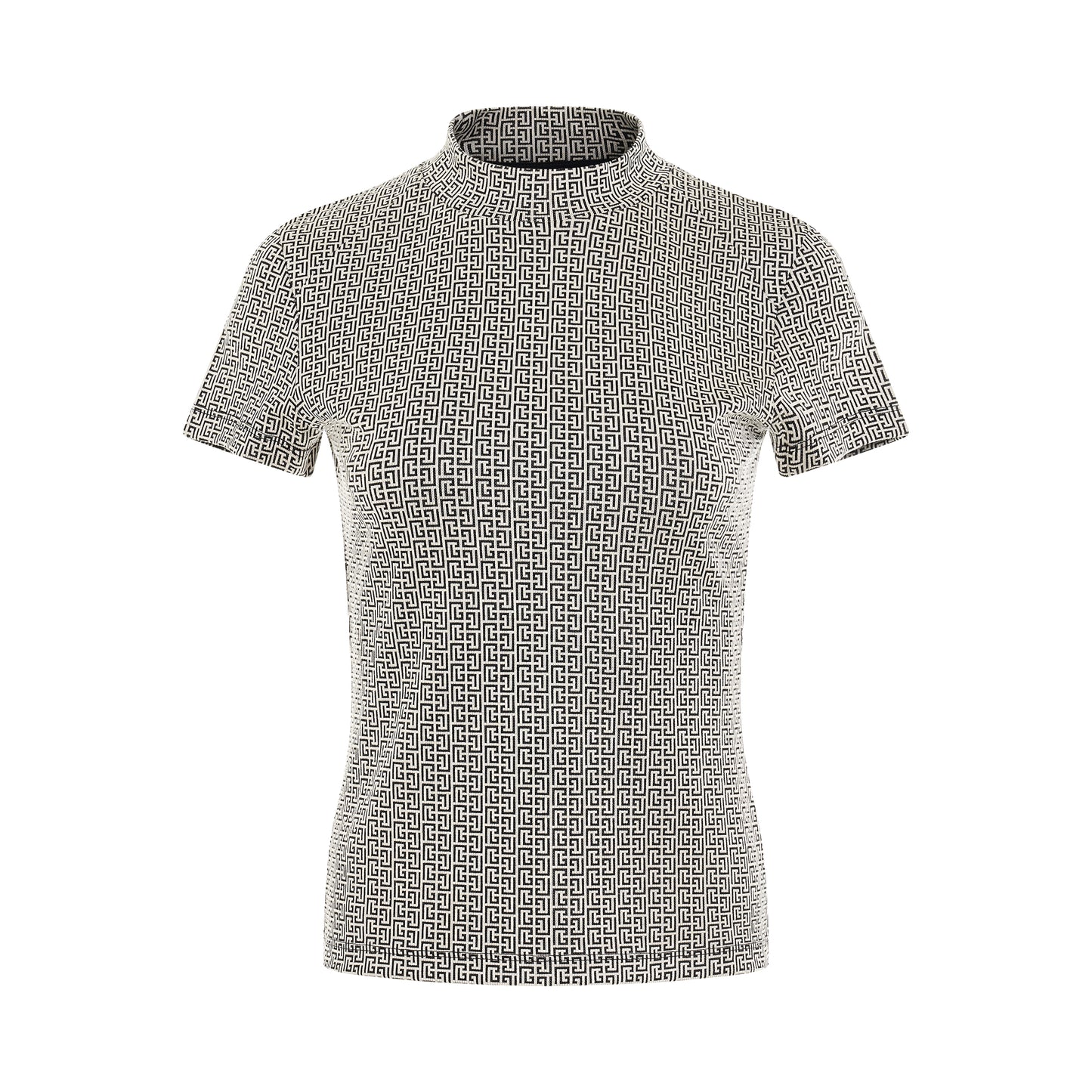 Monogram Jacquard T-Shirt in Ivory/Black