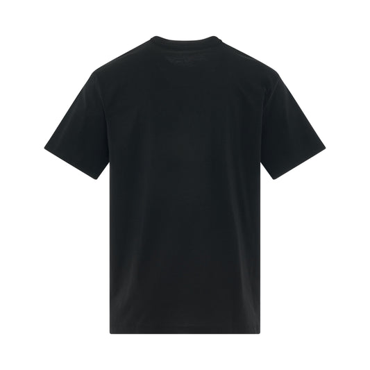 Logo Flock & Foil T-Shirt in Black/Silver