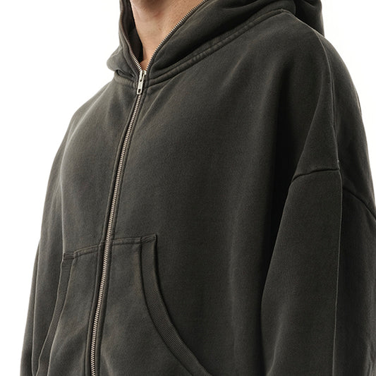 Eternal Zip Hoodie in Washed Black