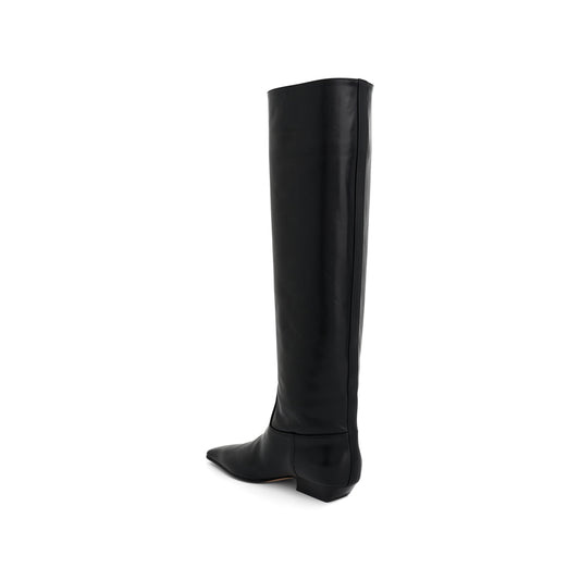 Marfa Classic Flat Knee High Boots in Black