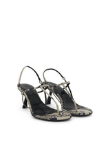 Linden Sandal in Python Embossed Leather Front View | KHAITE