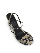 Linden Sandal in Python Embossed Leather Back View | KHAITE