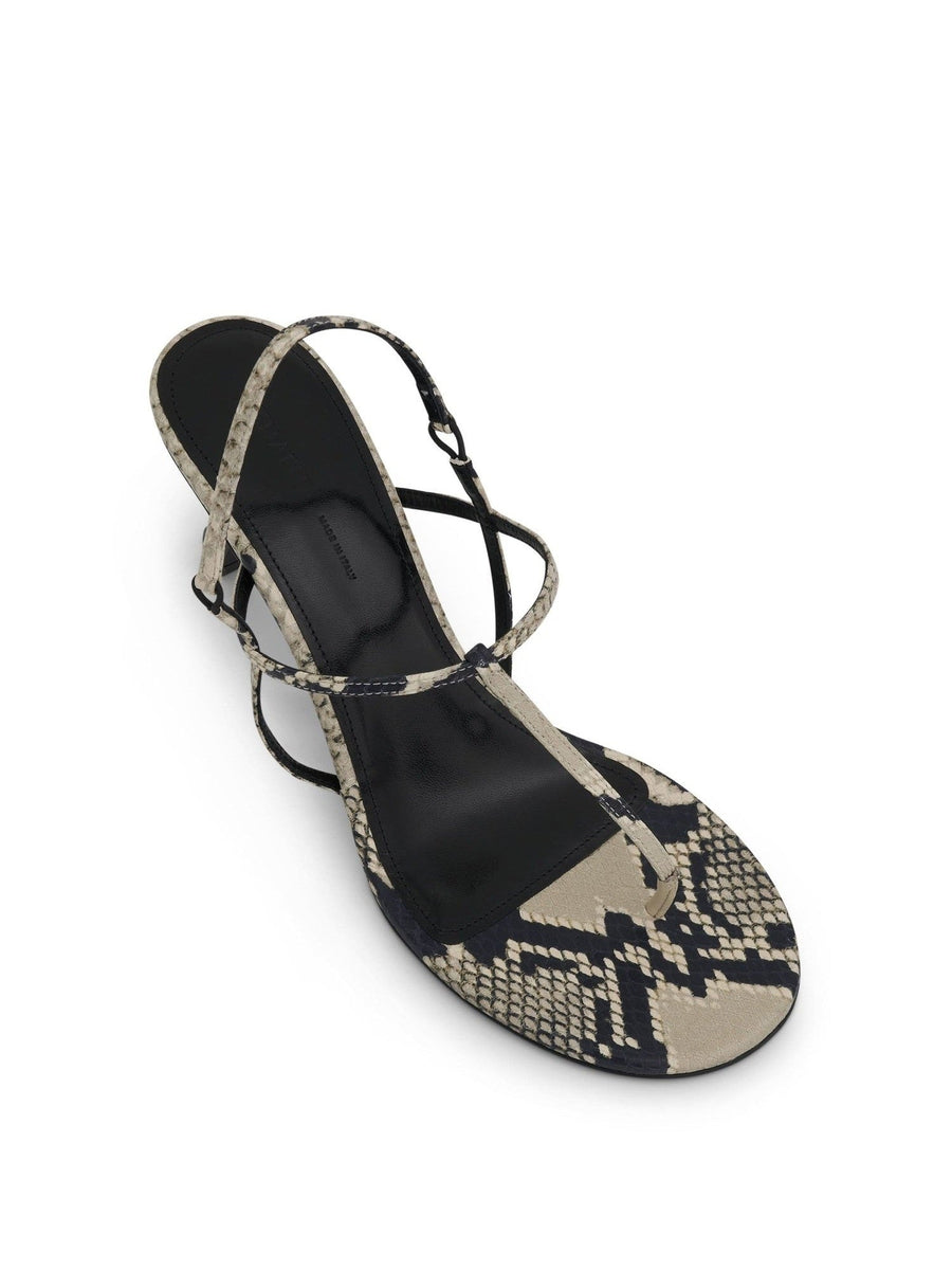 Linden Sandal in Python Embossed Leather Back View | KHAITE
