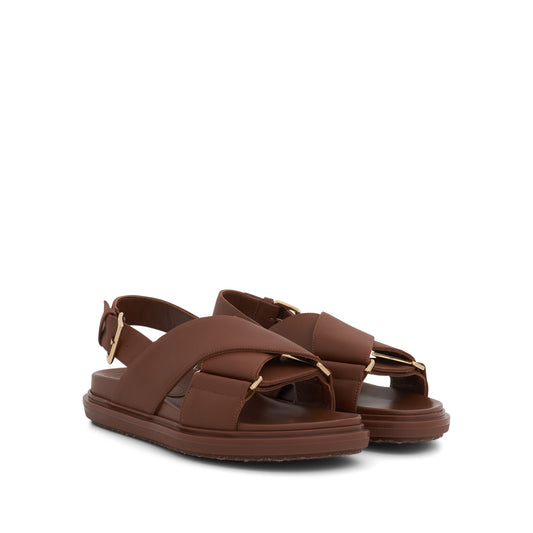 Fussbett Criscross Sandal in Gold Brown